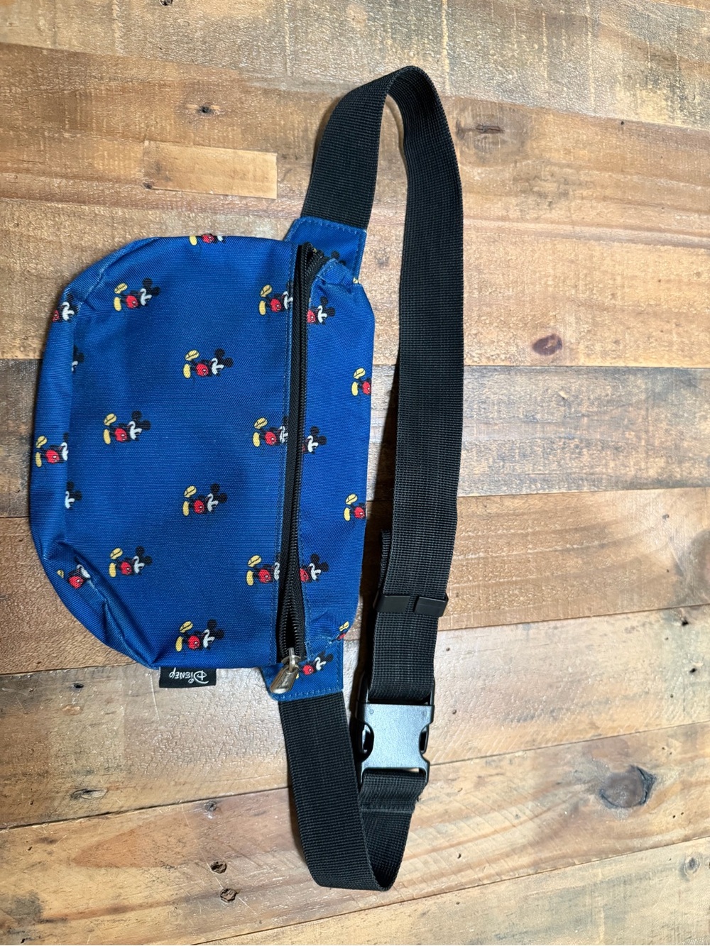 Disney Navy Blue Mickey Mouse Belt Bag with Black Strap